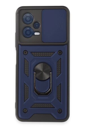 Xiaomi Redmi Note 12 5G Kılıf Pars Lens Yüzüklü Silikon - Lacivert-(5796)