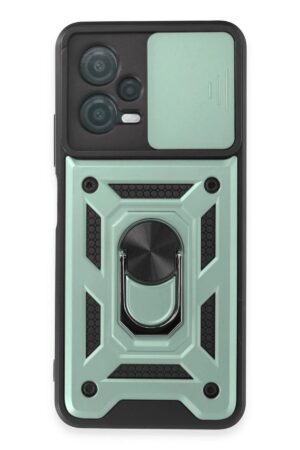 Xiaomi Redmi Note 12 5G Kılıf Pars Lens Yüzüklü Silikon - Yeşil-(5796)