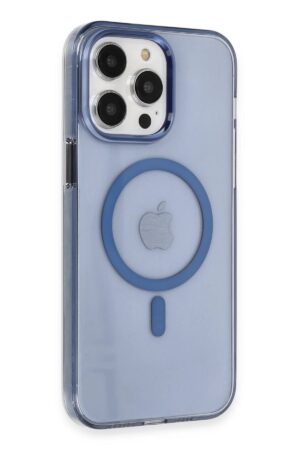 iPhone 14 Pro Kılıf Tron Şeffaf Magsafe Kapak - Mavi-(5796)
