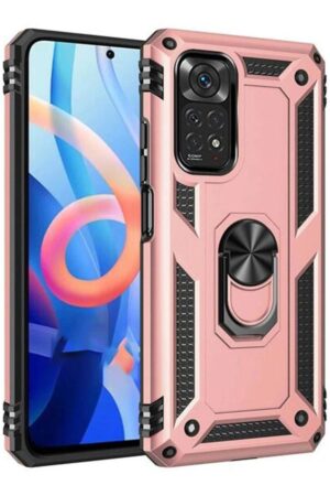 Xiaomi Redmi Note 12S Kılıf Sofya Yüzüklü Silikon Kapak - Rose-(5796)