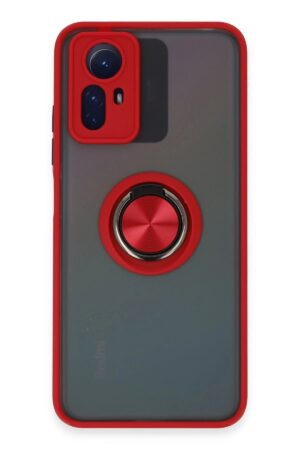 Xiaomi Redmi Note 12S Kılıf Montreal Yüzüklü Silikon Kapak - Kırmızı-(5796)