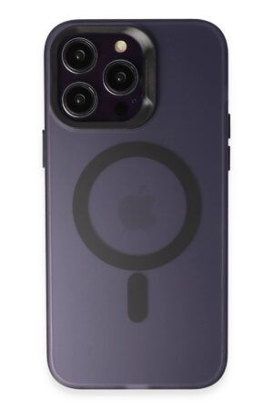 iPhone 14 Pro Max Kılıf Mateks Magsafe Kapak - Derin Mor-(5796)