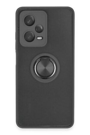 Xiaomi Redmi Note 12 5G Kılıf Montreal Yüzüklü Silikon Kapak - Siyah-(5796)