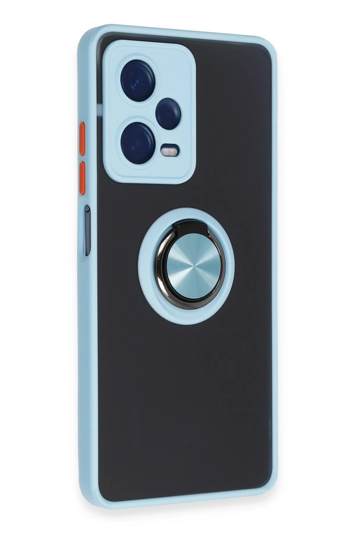 Xiaomi Redmi Note 12 5G Kılıf Montreal Yüzüklü Silikon Kapak - Buz Mavi-(5796) - Görsel 2