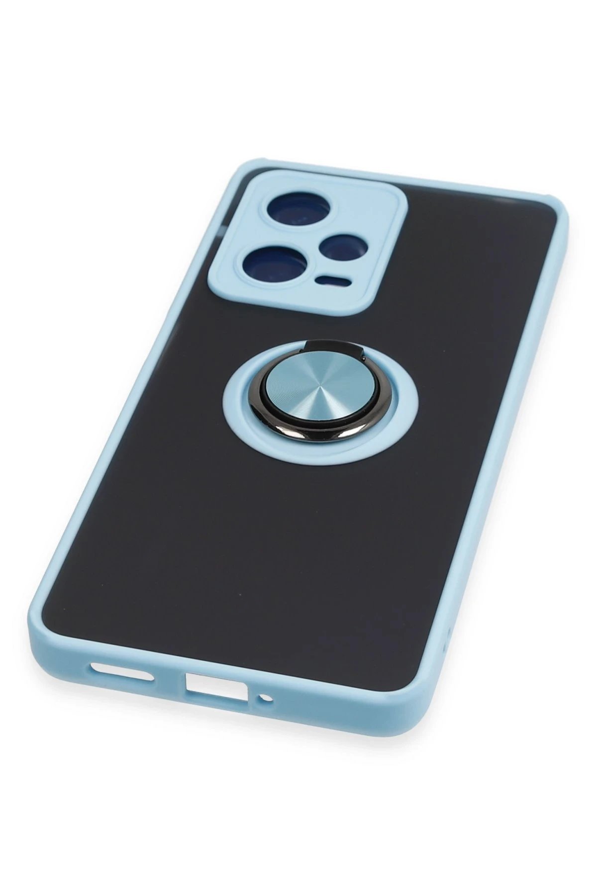 Xiaomi Redmi Note 12 5G Kılıf Montreal Yüzüklü Silikon Kapak - Buz Mavi-(5796) - Görsel 5