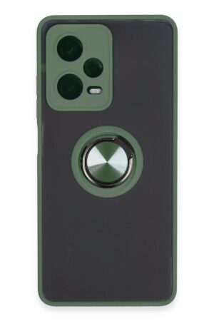 Xiaomi Redmi Note 12 5G Kılıf Montreal Yüzüklü Silikon Kapak - Yeşil-(5796)