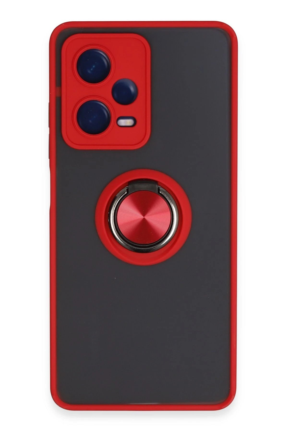 Xiaomi Redmi Note 12 Pro 5G Kılıf Montreal Yüzüklü Silikon Kapak - Kırmızı-(5796)