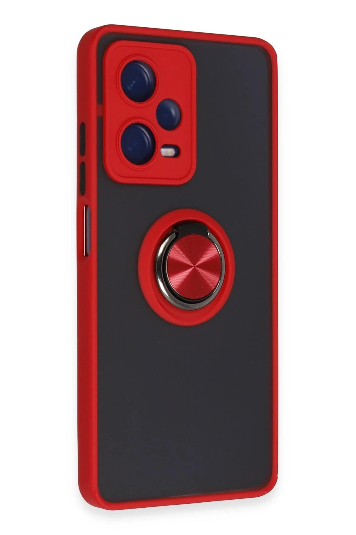 Xiaomi Redmi Note 12 Pro 5G Kılıf Montreal Yüzüklü Silikon Kapak - Kırmızı-(5796) - Görsel 2