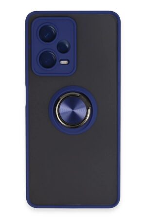 Xiaomi Redmi Note 12 Pro 5G Kılıf Montreal Yüzüklü Silikon Kapak - Lacivert-(5796)