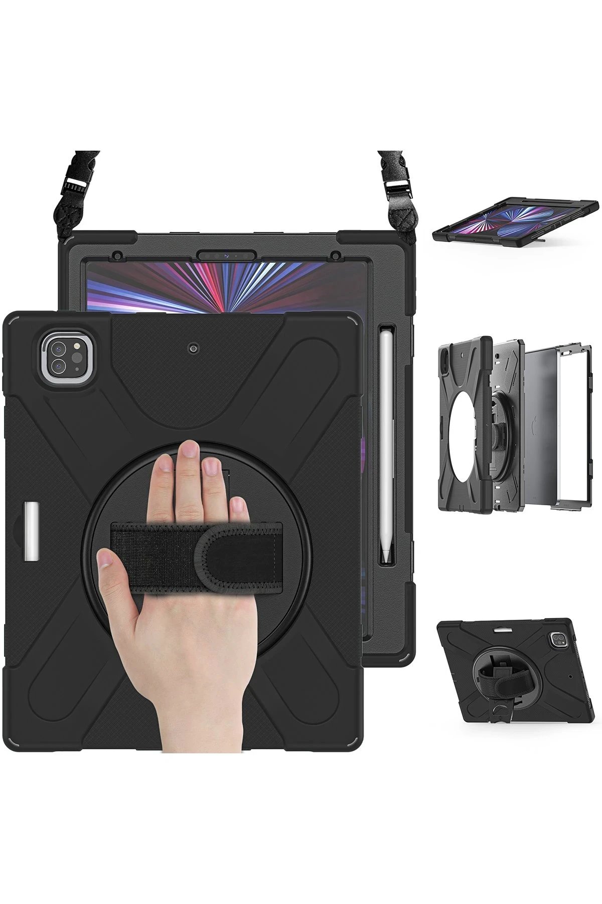 iPad Pro 12.9 (2020) Kılıf Amazing Tablet Kapak - Siyah-(5796) - Görsel 2