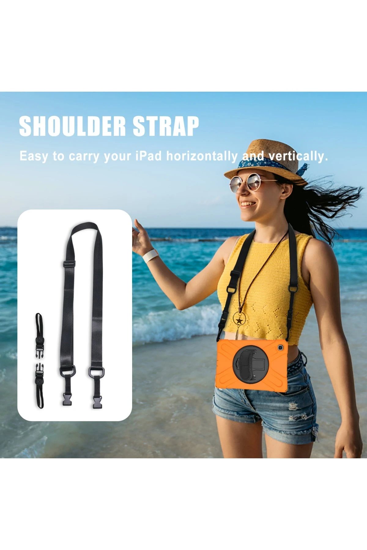 Samsung Galaxy T220 Tab A7 Lite 8.7 Kılıf Amazing Tablet Kapak - Turuncu-(5796) - Görsel 4