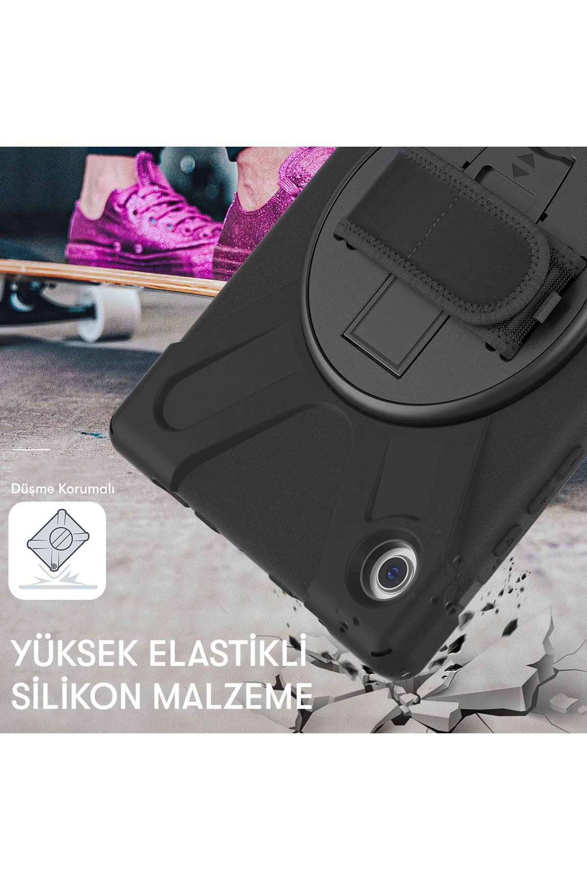 Samsung Galaxy X200 Tab A8 10.5 Kılıf Amazing Tablet Kapak - Pembe-(5796) - Görsel 2