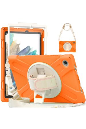 Samsung Galaxy X200 Tab A8 10.5 Kılıf Amazing Tablet Kapak - Turuncu-(5796)