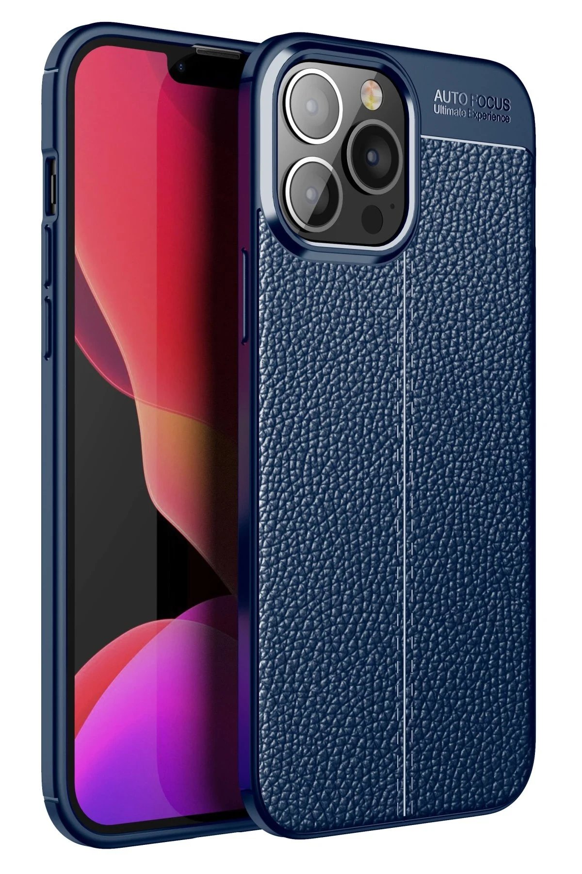 iPhone 15 Pro Kılıf Auto Focus Kapak - Lacivert-(5796)