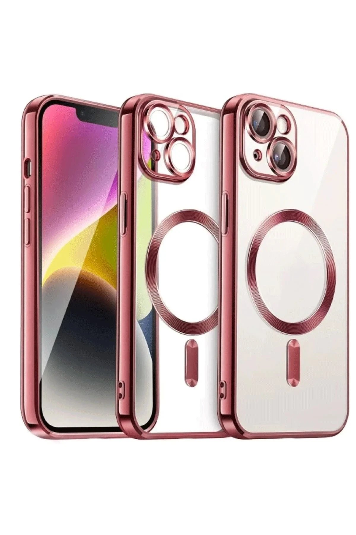 iPhone 15 Kılıf Kross Magneticsafe Kapak - Kırmızı-(5796)