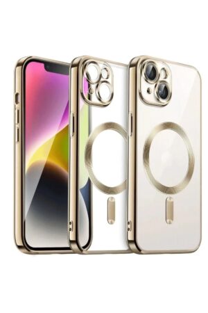 iPhone 15 Kılıf Kross Magneticsafe Kapak - Gold-(5796)