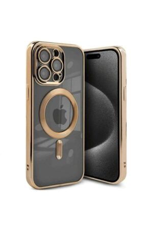 iPhone 15 Pro Kılıf Kross Magneticsafe Kapak - Gold-(5796)