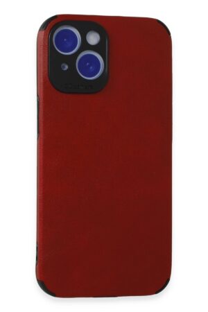 iPhone 15 Kılıf Loop Deri Silikon - Kırmızı-(5796)