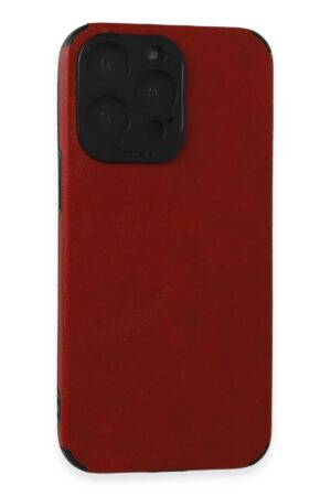 iPhone 15 Pro Max Kılıf Loop Deri Silikon - Kırmızı-(5796)