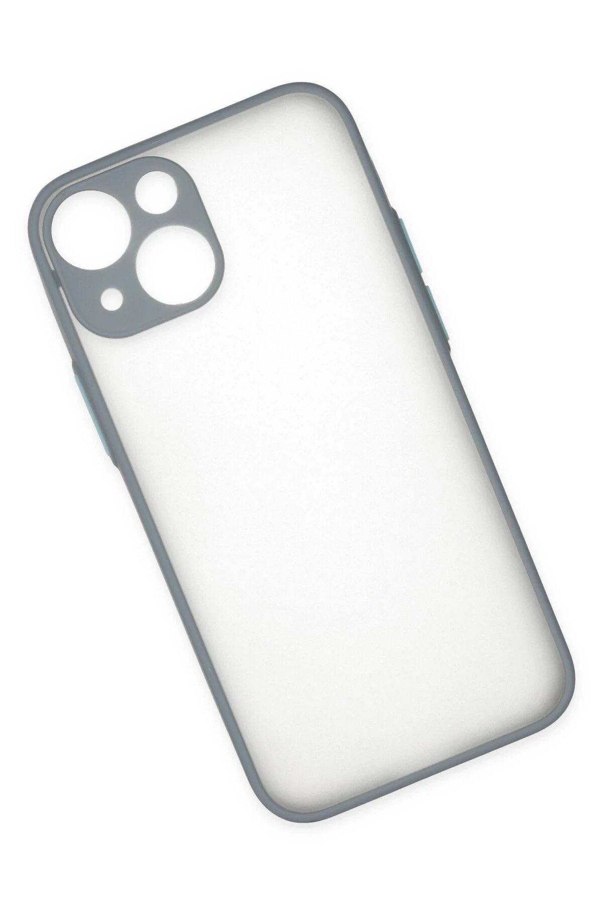 iPhone 15 Plus Kılıf Montreal Silikon Kapak - Gri-(5796) - Görsel 3