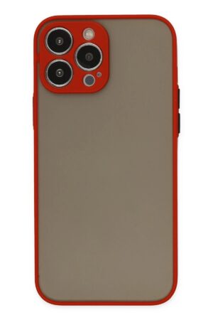 iPhone 15 Pro Max Kılıf Montreal Silikon Kapak - Kırmızı-(5796)