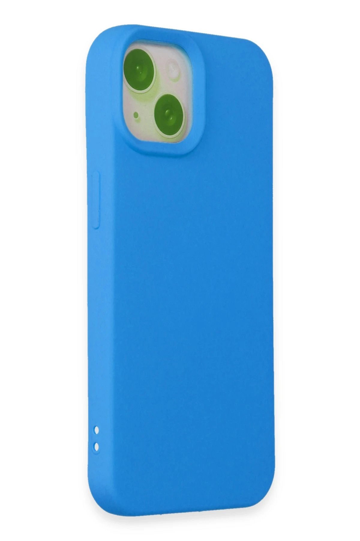 iPhone 15 Kılıf Nano içi Kadife Silikon - Mavi-(5796) - Görsel 2