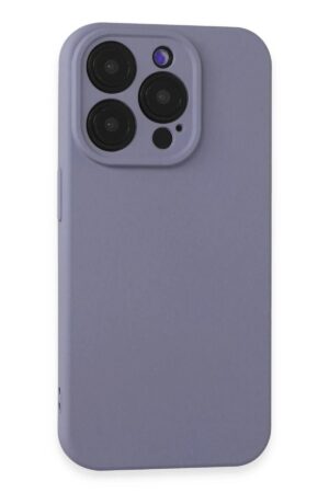 iPhone 15 Pro Kılıf Nano içi Kadife Silikon - Lila-(5796)