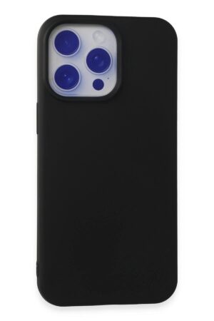 iPhone 15 Pro Max Kılıf Nano içi Kadife Silikon - Siyah-(5796)