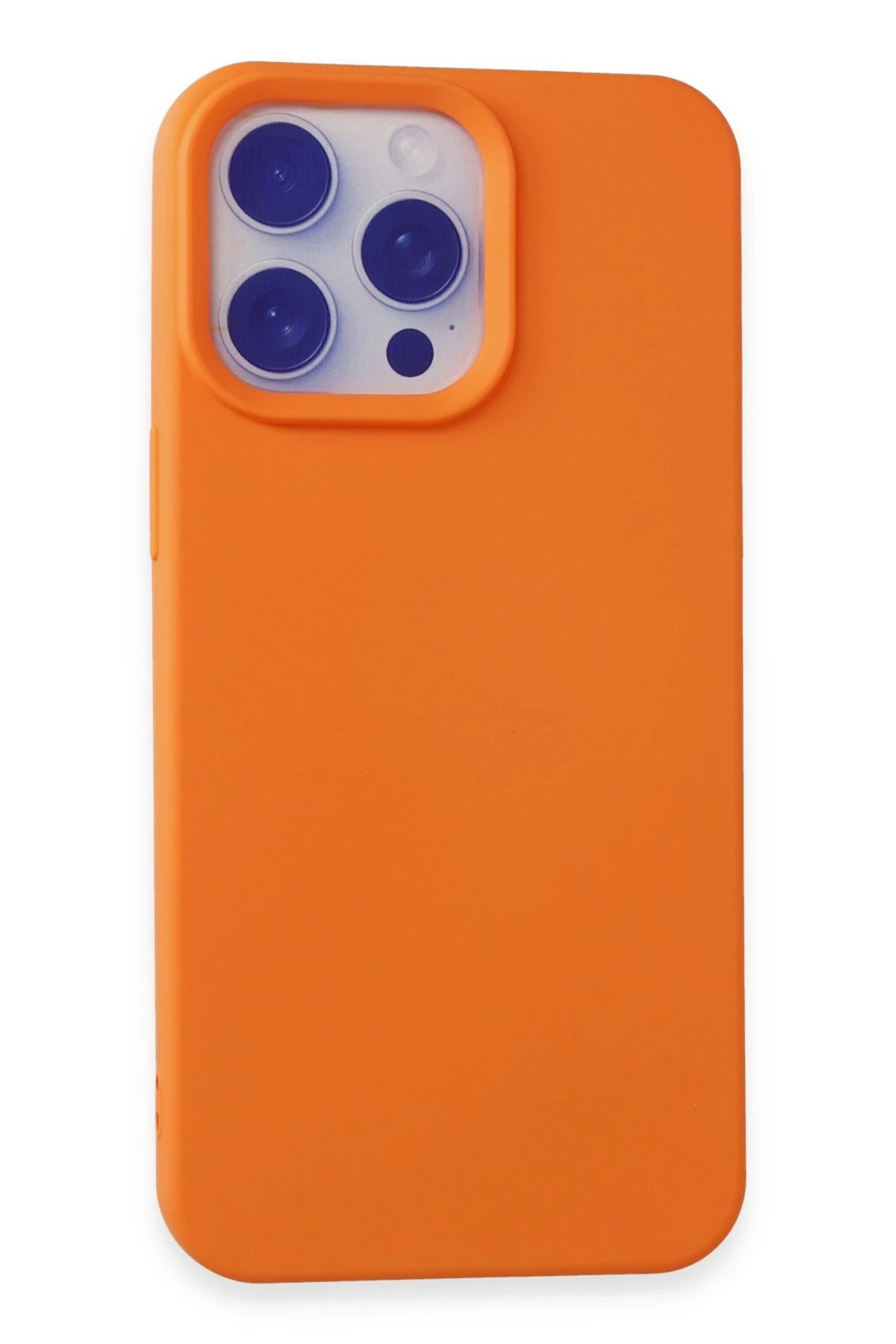 iPhone 15 Pro Max Kılıf Nano içi Kadife Silikon - Turuncu-(5796)