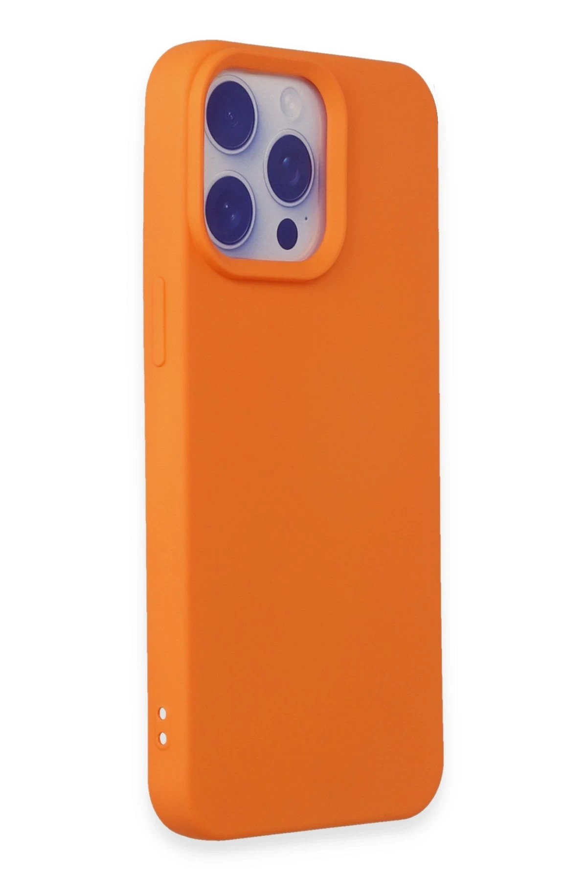 iPhone 15 Pro Max Kılıf Nano içi Kadife Silikon - Turuncu-(5796) - Görsel 2