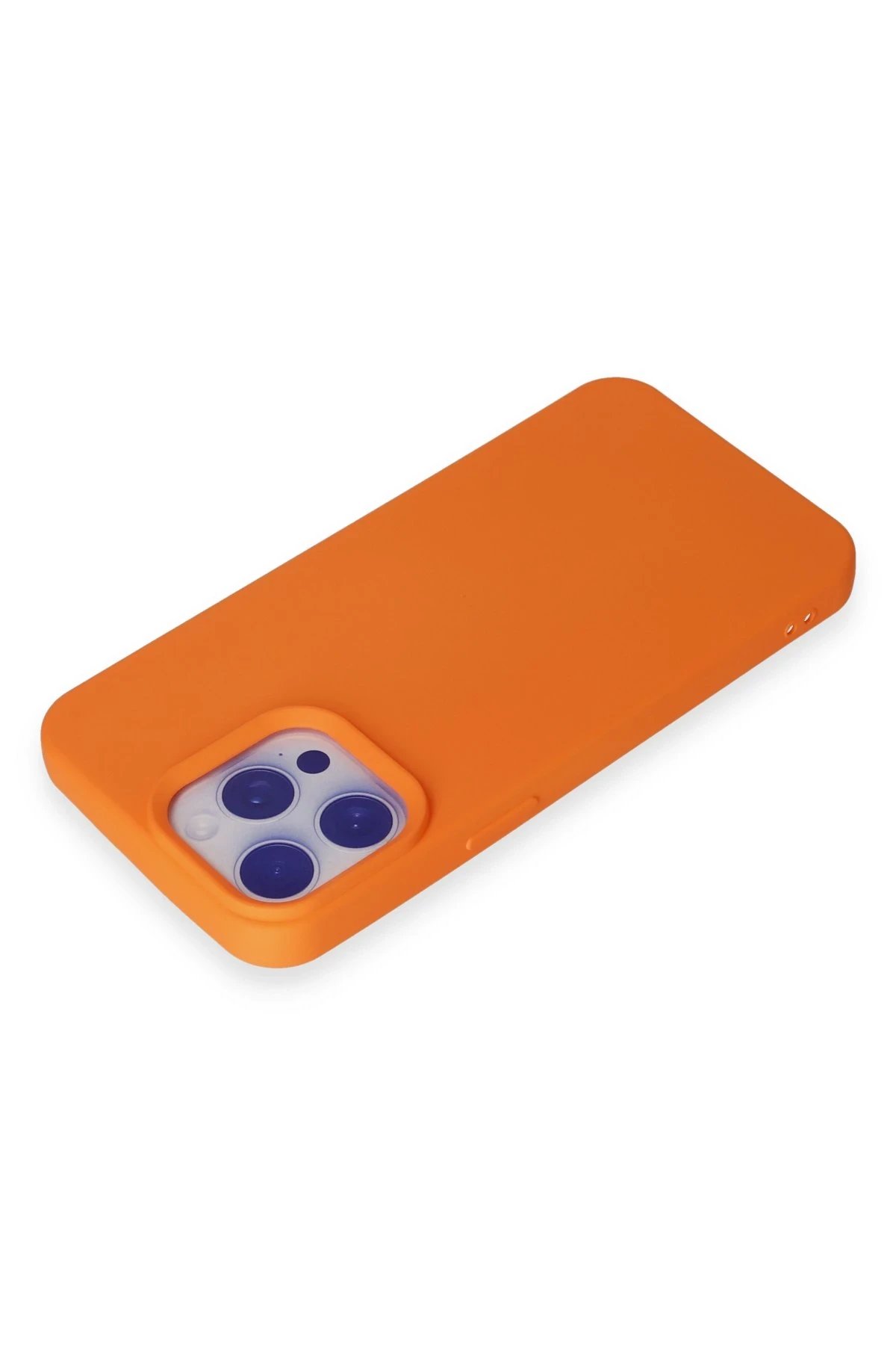 iPhone 15 Pro Max Kılıf Nano içi Kadife Silikon - Turuncu-(5796) - Görsel 3