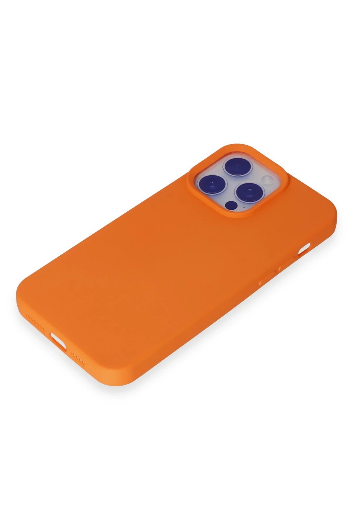 iPhone 15 Pro Max Kılıf Nano içi Kadife Silikon - Turuncu-(5796) - Görsel 4