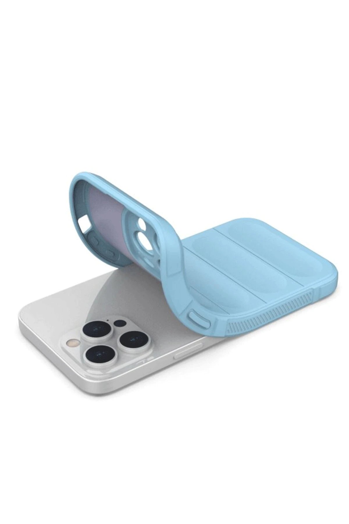 iPhone 15 Pro Max Kılıf Optimum Silikon - Sky Blue-(5796) - Görsel 4