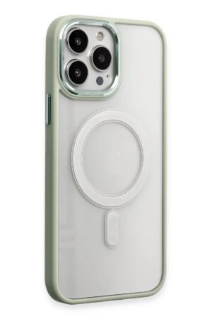 iPhone 15 Pro Kılıf Room Magneticsafe Silikon - Su Yeşili-(5796)