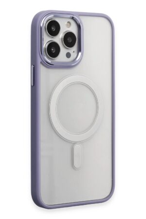 iPhone 15 Pro Max Kılıf Room Magneticsafe Silikon - Lila-(5796)