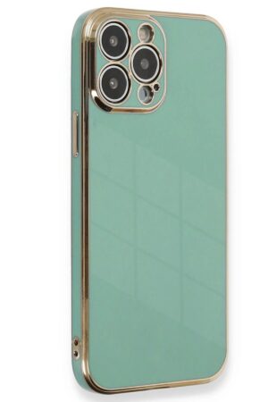 iPhone 15 Pro Kılıf Volet Silikon - Açık Yeşil-(5796)