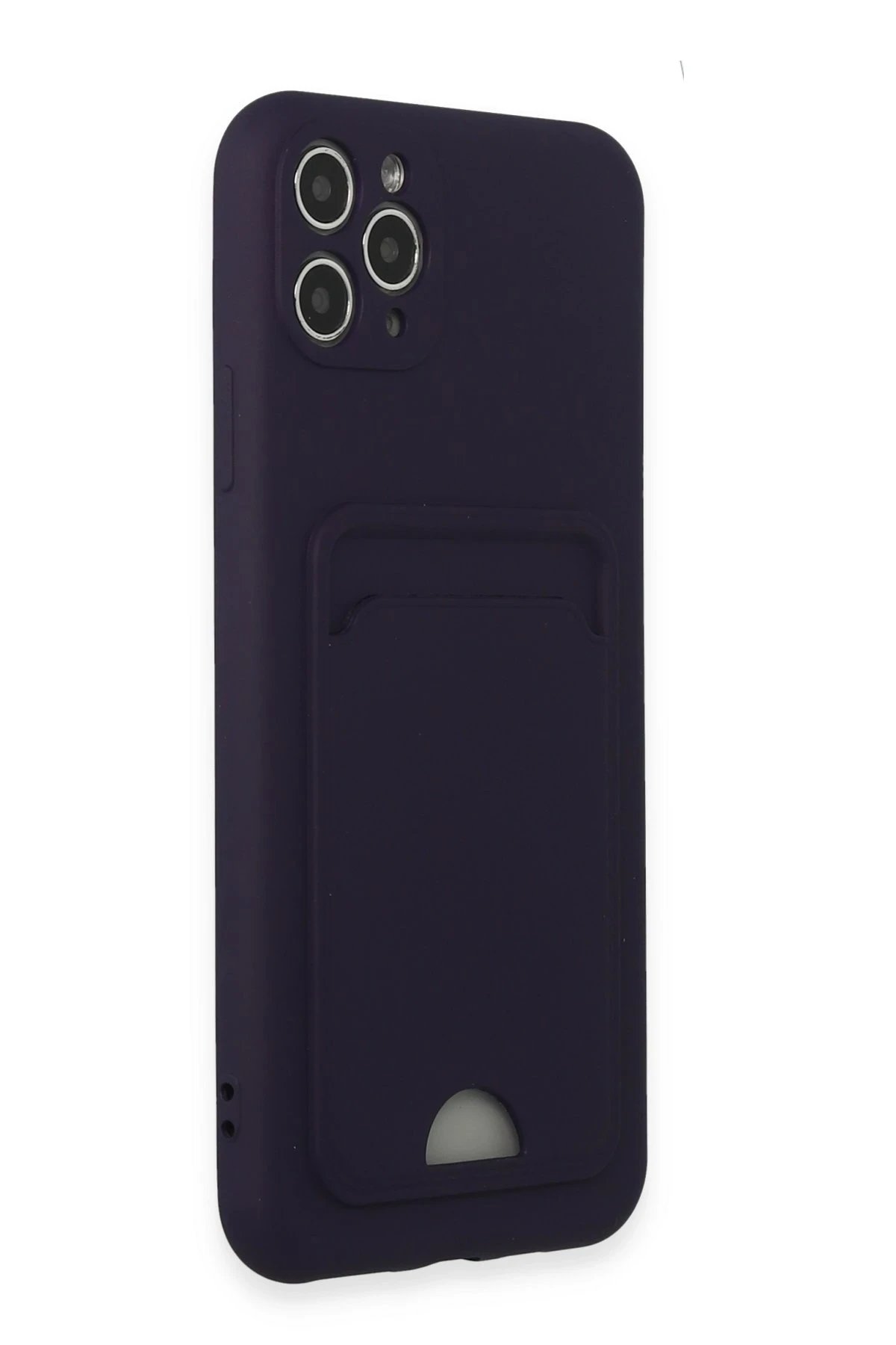 iPhone 11 Pro Max Kılıf Kelvin Kartvizitli Silikon - Derin Mor-(5796) - Görsel 2