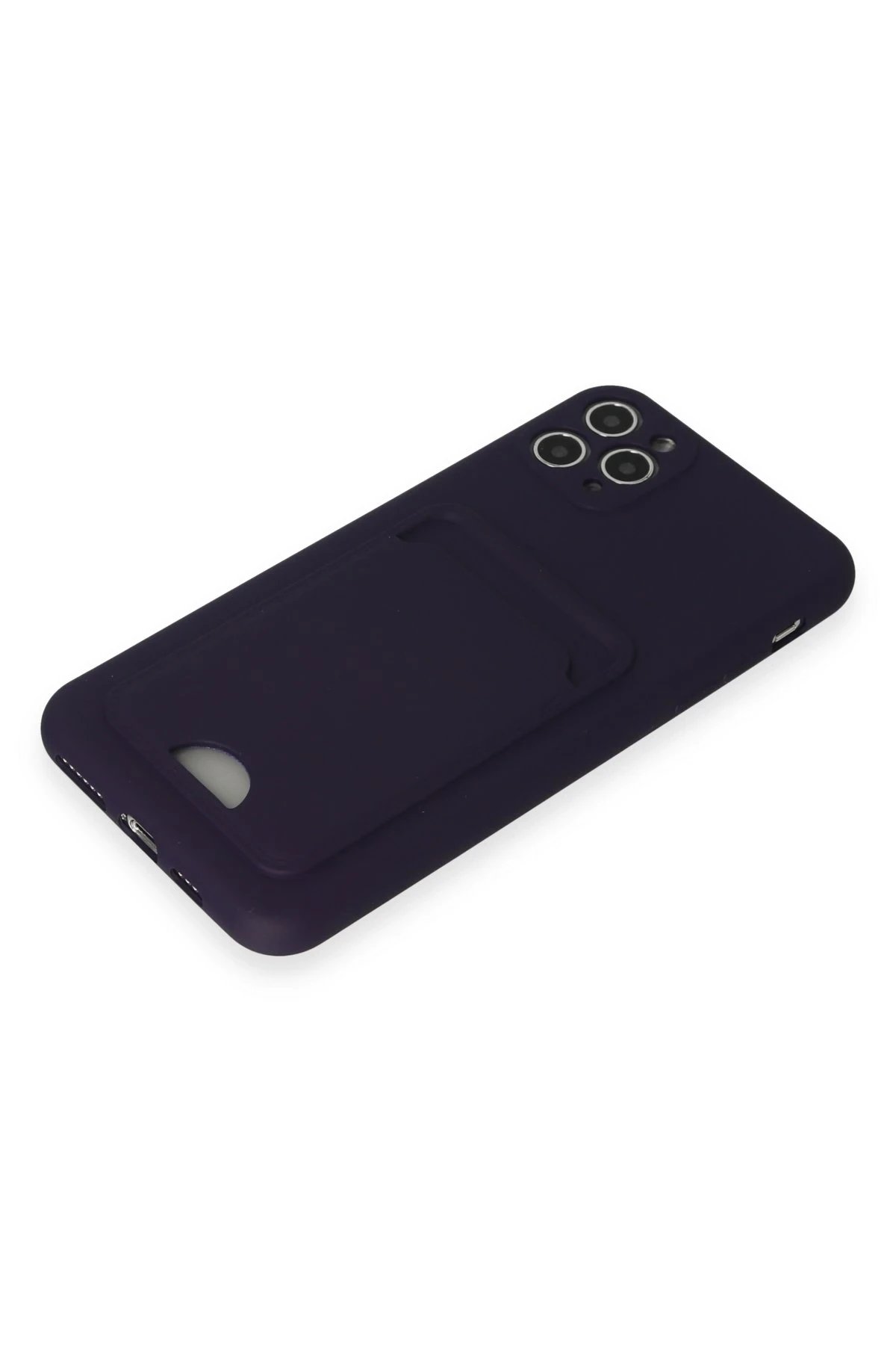 iPhone 11 Pro Max Kılıf Kelvin Kartvizitli Silikon - Derin Mor-(5796) - Görsel 4