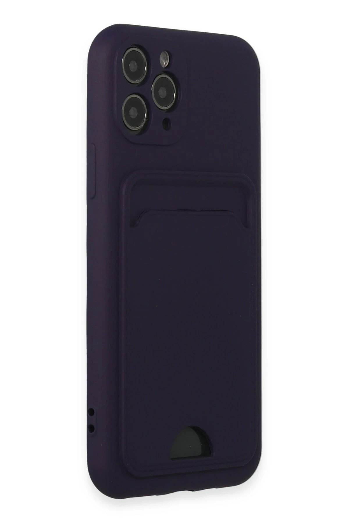 iPhone 11 Pro Kılıf Kelvin Kartvizitli Silikon - Derin Mor-(5796) - Görsel 2