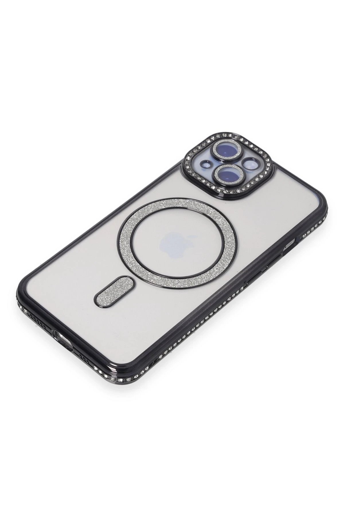 iPhone 15 Kılıf Joke Simli Magneticsafe Kılıf - Siyah-(5796) - Görsel 3