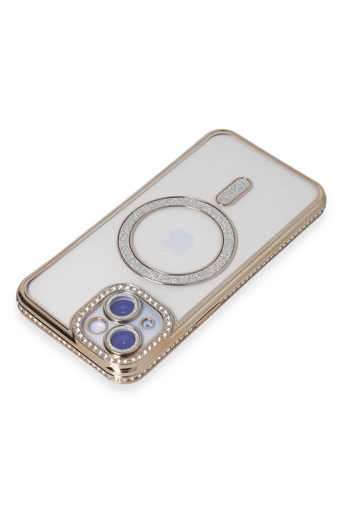 iPhone 15 Kılıf Joke Simli Magneticsafe Kılıf - Gold-(5796) - Görsel 2