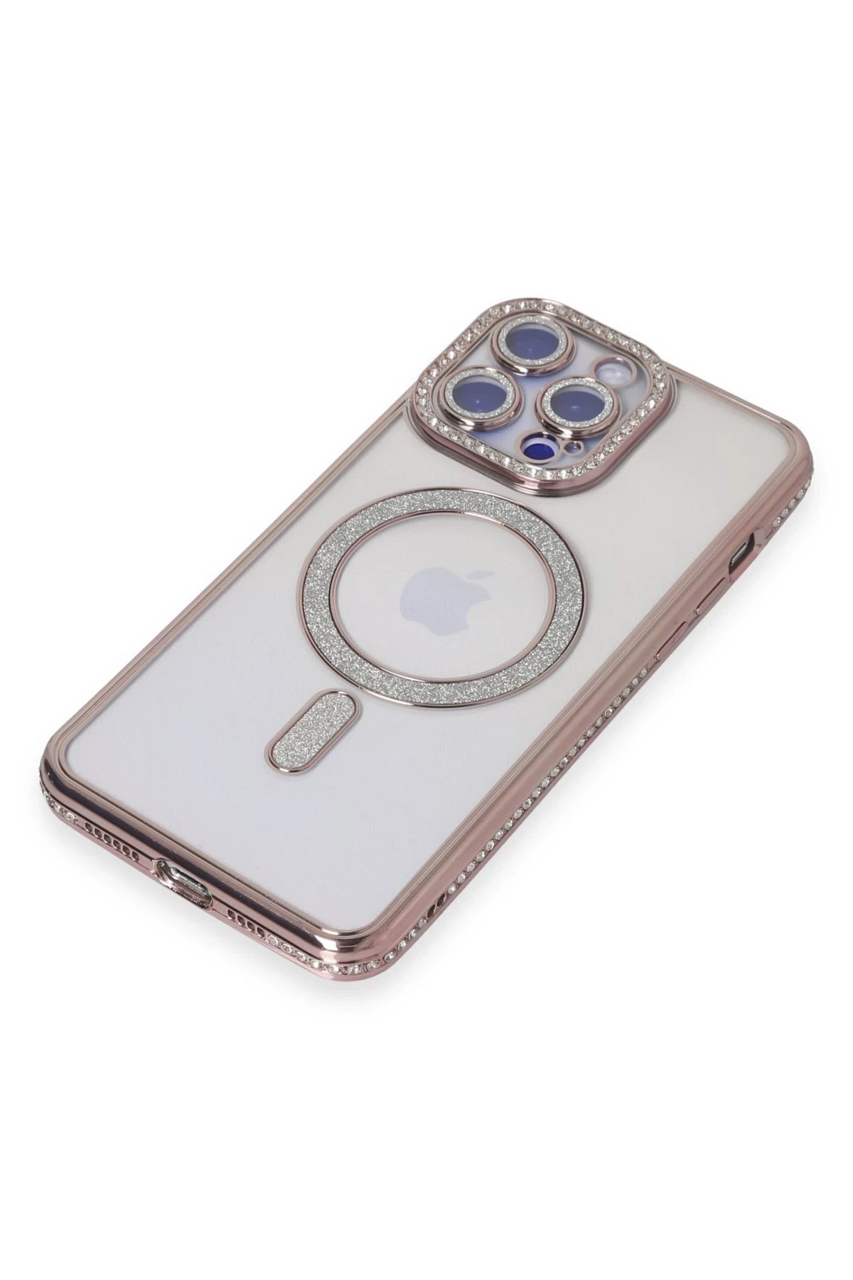 iPhone 15 Pro Max Kılıf Joke Simli Magneticsafe Kılıf - Pembe-(5796) - Görsel 3