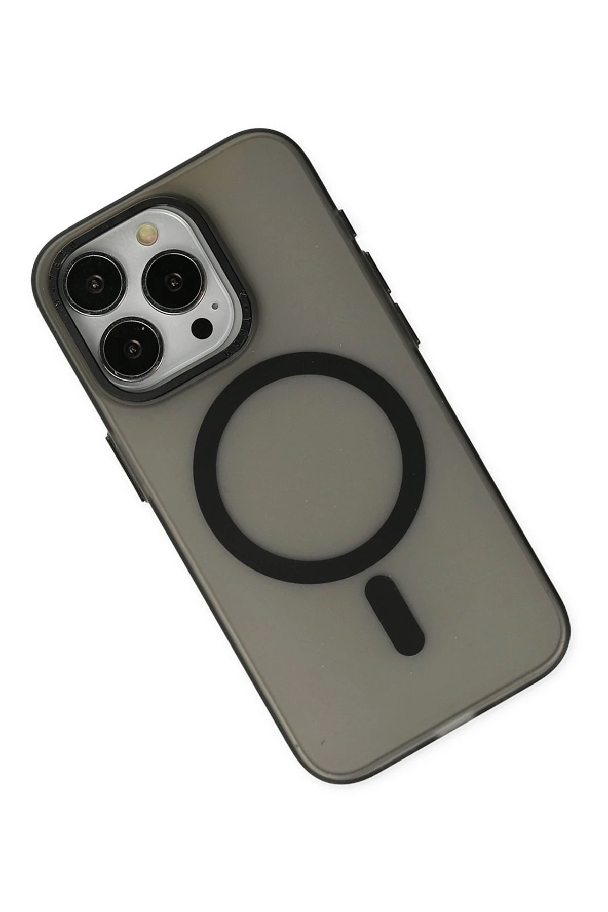 iPhone 15 Pro Max Kılıf Lodos Magneticsafe Mat Kapak - Siyah-(5796) - Görsel 3