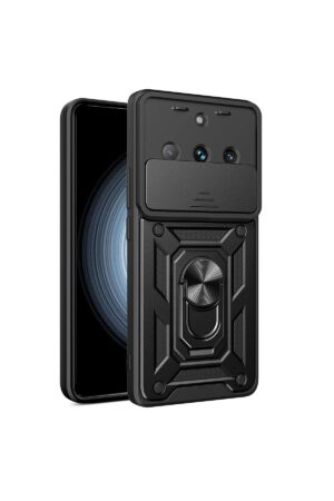 Realme 11 Pro Kılıf Pars Lens Yüzüklü Silikon - Siyah-(5796)