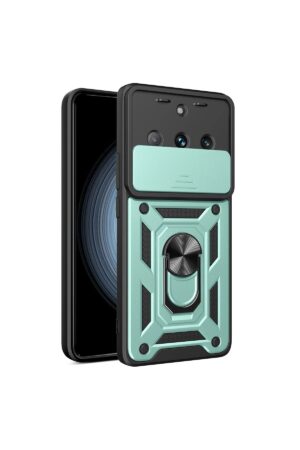 Realme 11 Pro Kılıf Pars Lens Yüzüklü Silikon - Yeşil-(5796)