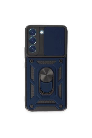 Samsung Galaxy S23 FE Kılıf Pars Lens Yüzüklü Silikon - Lacivert-(5796)