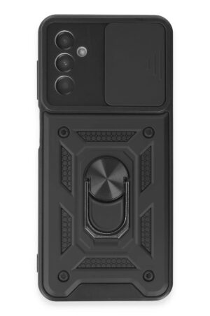 Samsung Galaxy M14 5G Kılıf Pars Lens Yüzüklü Silikon - Siyah-(5796)