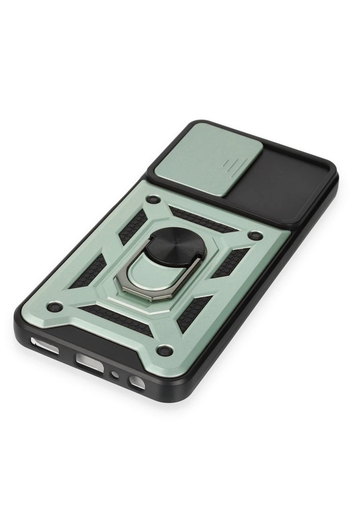 Samsung Galaxy M14 5G Kılıf Pars Lens Yüzüklü Silikon - Yeşil-(5796) - Görsel 5