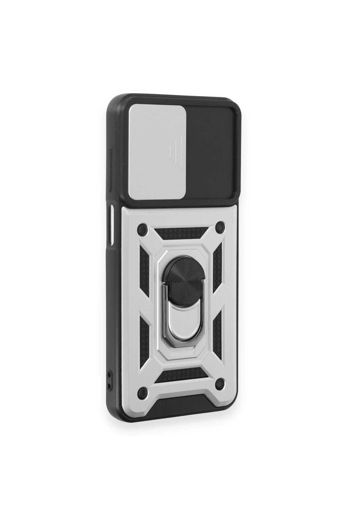 Samsung Galaxy M14 5G Kılıf Pars Lens Yüzüklü Silikon - Gümüş-(5796) - Görsel 2