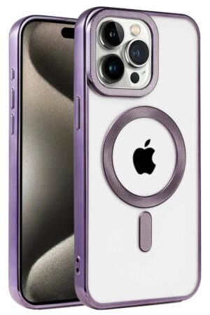 iPhone 14 Pro Max Kılıf Kronos Magsafe Kapak - Derin Mor-(5796)